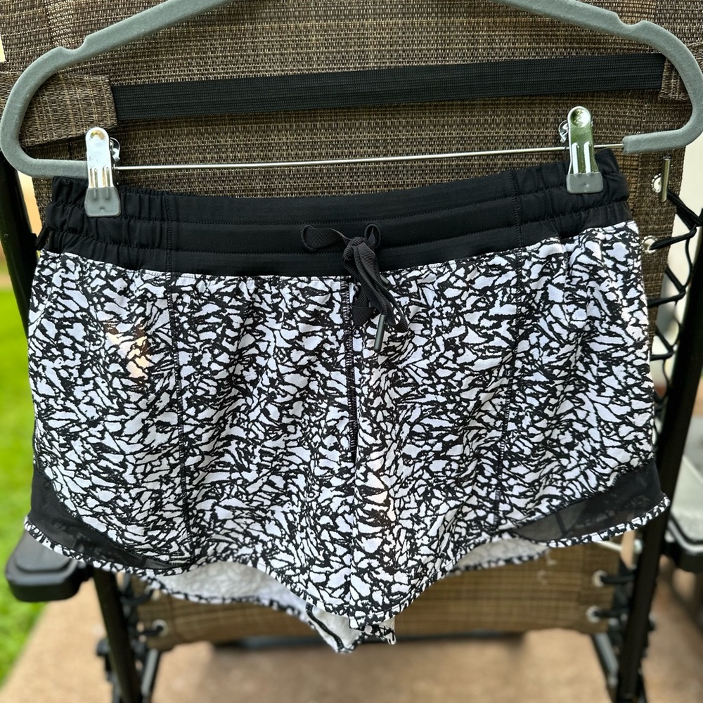 Lululemon Athletica Black and White Athletic Shorts